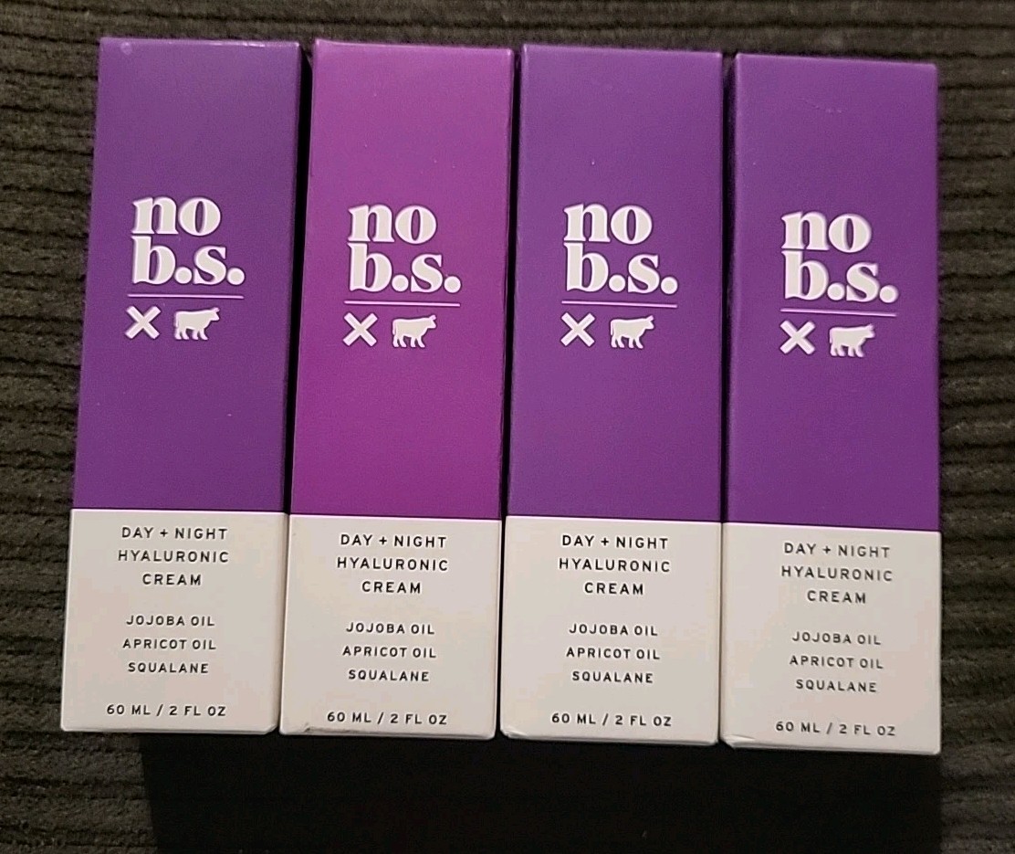 (4) No B.S. Day + Night Hyaluronic Cream Jojoba Oil Apricot Oil Hydration 2oz Ea