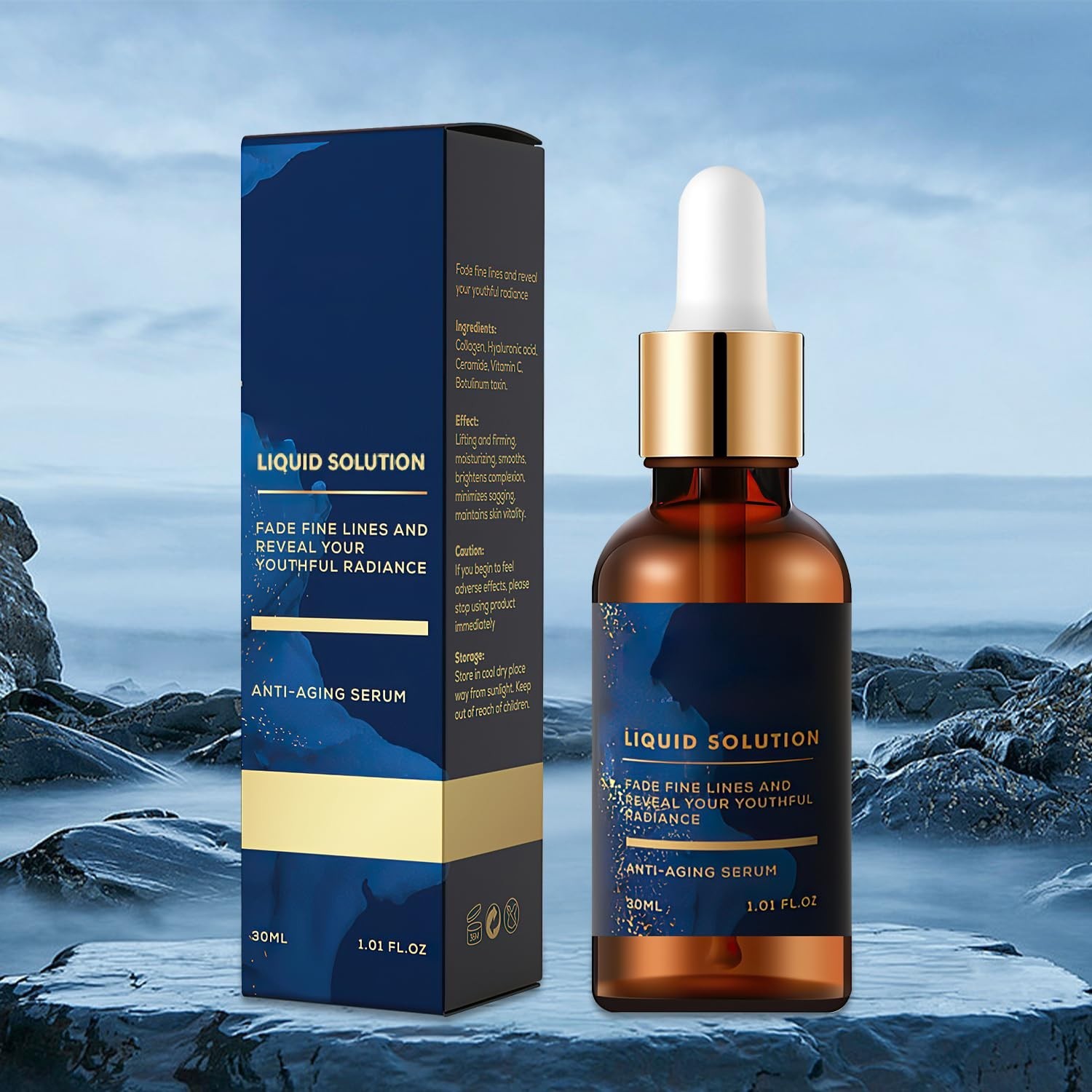 3 Pcs Liquid Facial Serum – Anti-Aging, Boost Collagen, Smooth Lines & Wrinkles.