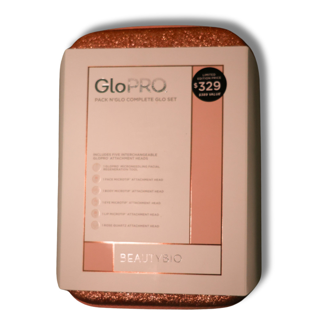 GloPro Pack N’Glo Complete Glo Microneedling Set from BeautyBio NIB Skincare