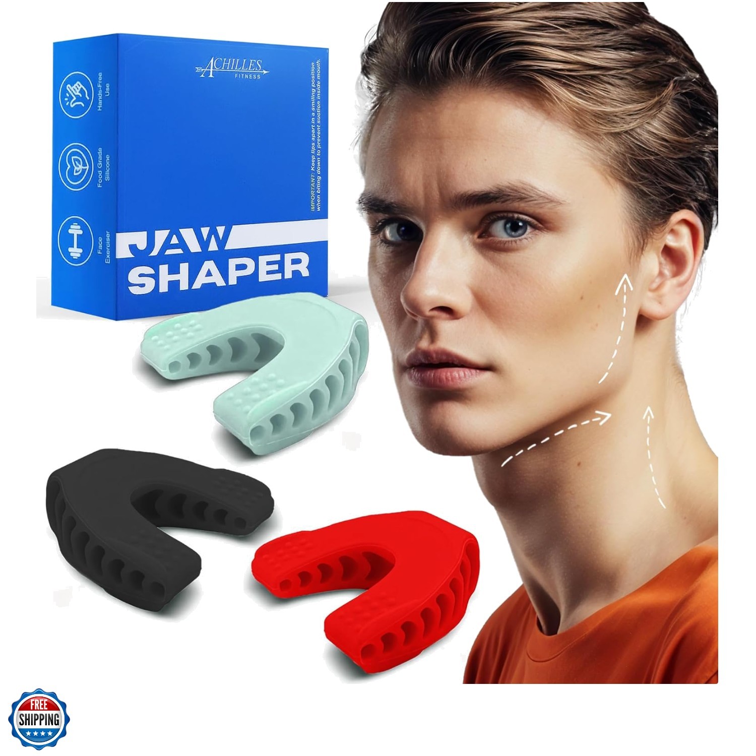 Double Chin Reducer Jaw Exerciser – Jawline Sculptor and Face Slimmer for Wom…