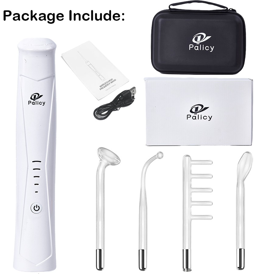 Professional High Frequency Facial Wand Machine Includes 4 Tubes,Therapy Wand