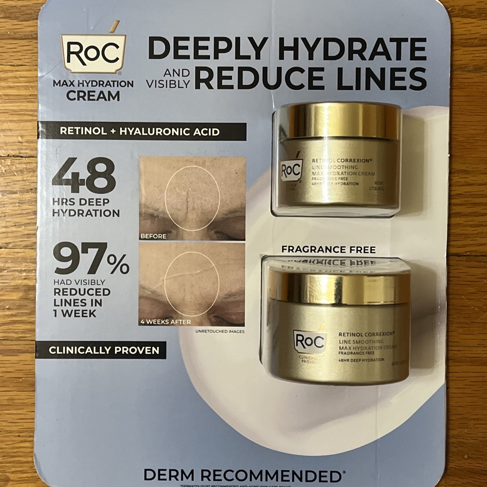 RoC Retinol Correxion Max Hydration Cream, 1.7 oz & 3.4 oz new