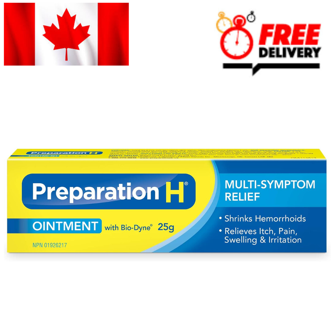 Canadian Preparation H Ointment With Bio-Dyne Multi-Symptom 25g Canada New