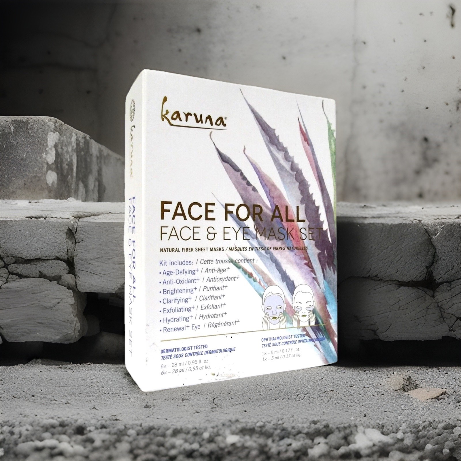 Karuna Face For All Eye & Face Mask Set, Natural Fiber Sheet Masks