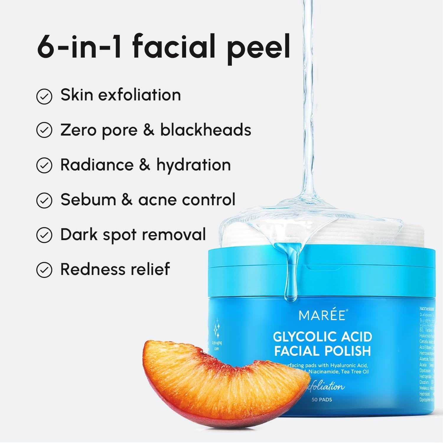 Glycolic Acid Pads – Toner Pads for Face Cleansing – Exfoliating Pad with Tea…