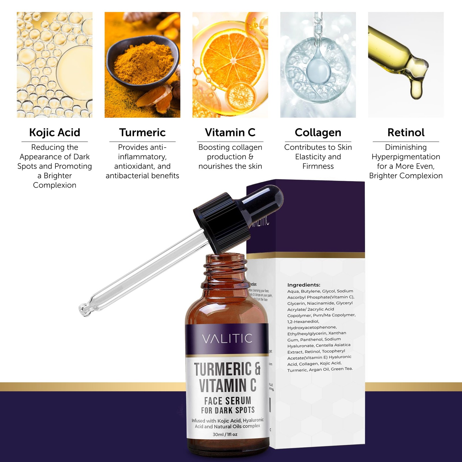 Vitamin C Serum – Anti Aging and Dark Spot Remover for Face, Skin Care with N…