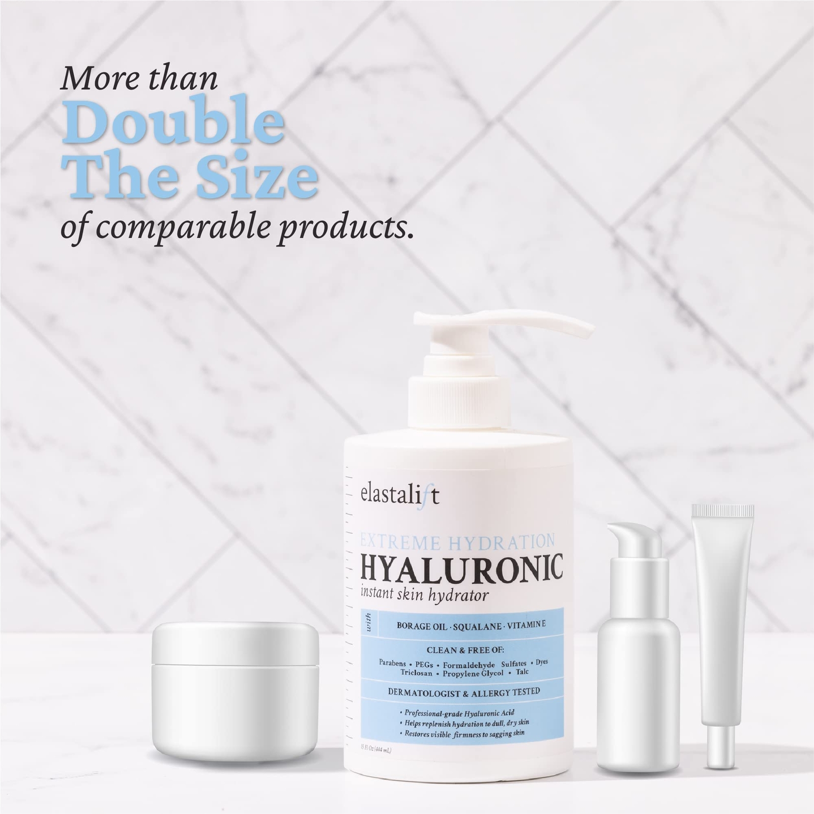 15 Fl Oz Hyaluronic Acid Skin Moisturizer Cream for Youthful Hydrated Skin