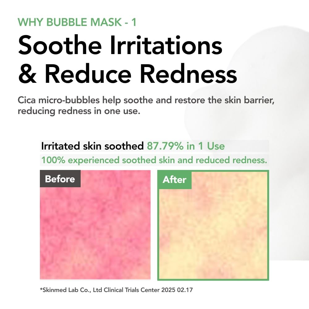 MENOKIN 30 Seconds Quick Bubble Mask CLEAR Cica in Microbubbles For Soothing…
