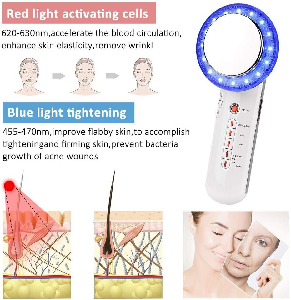Handheld Wireless White Body Massager Skin Rejuvenation Therapy Beauty Device