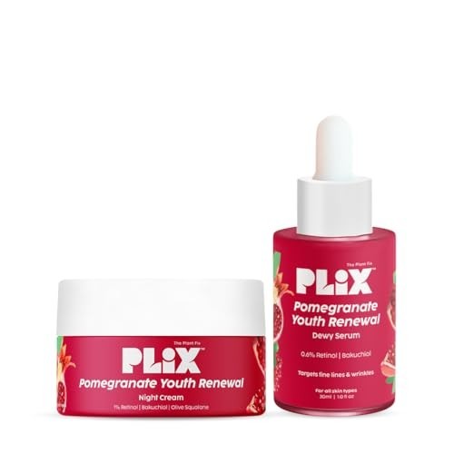 Plix Retinol Skin Care Set Serum Night Cream Bakuchi Oil Combo Free Ship