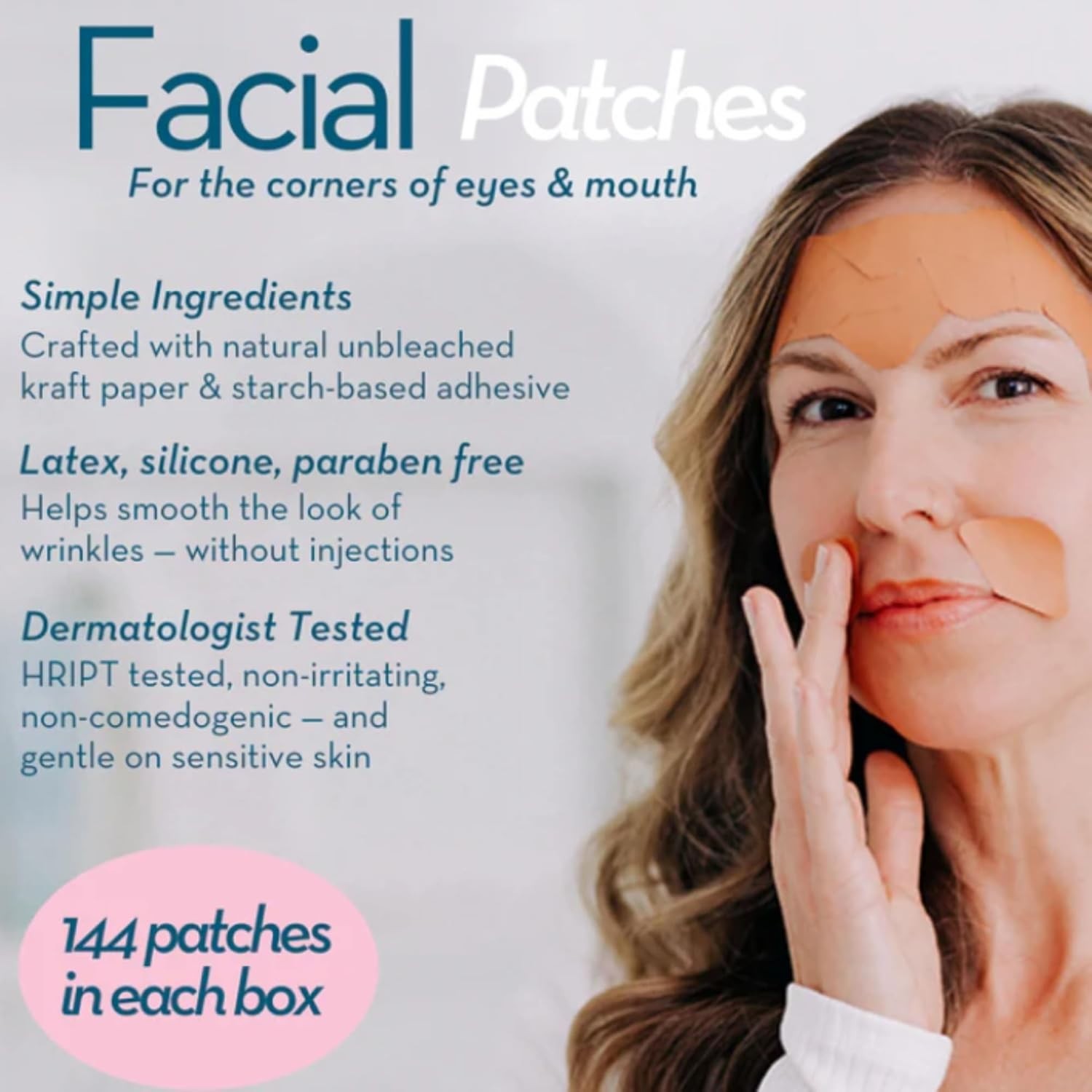 Facial Patches for Wrinkles on the Corner of Eyes & Mouth – Hypoallergenic An…
