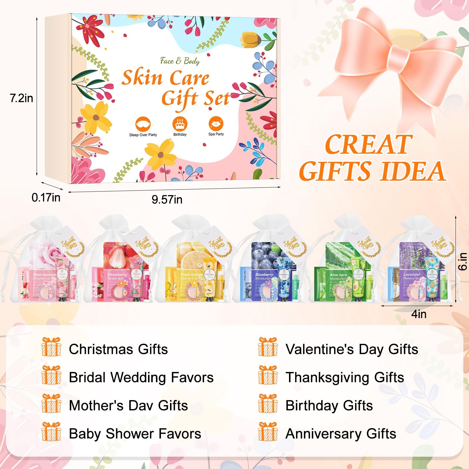 60PCS Bulk Gifts for Women, Spa Party Supplies with Face Masks Skincare, Unde…