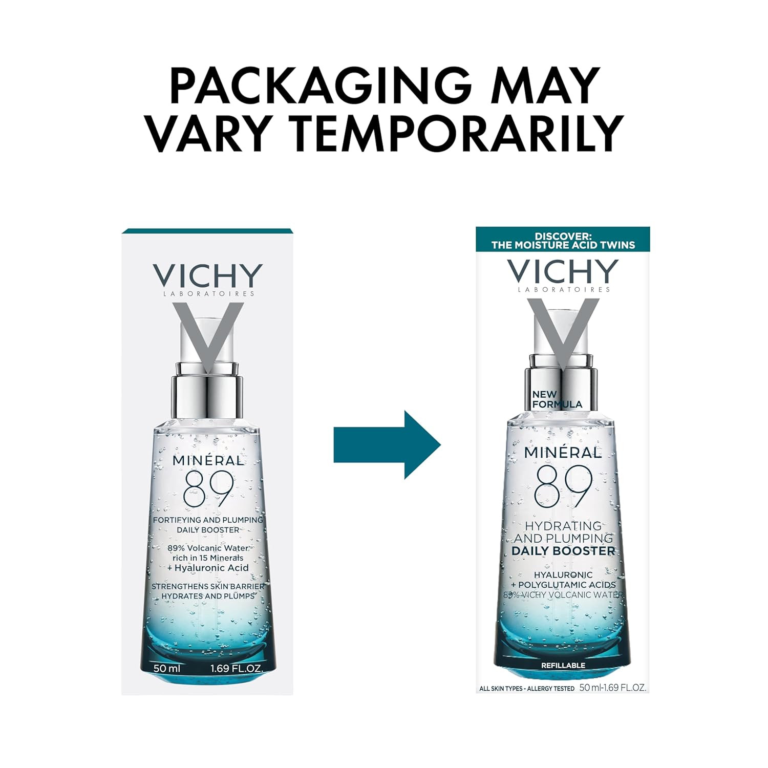 Mineral 89 Booster, Pure Hyaluronic Acid Serum for Face with Polyglutamic Acid f
