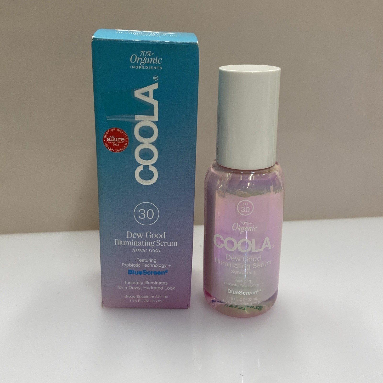 Coola Organic Dew Good Illuminating Probiotic Serum with SPF 30 – 1.15 Fl Oz