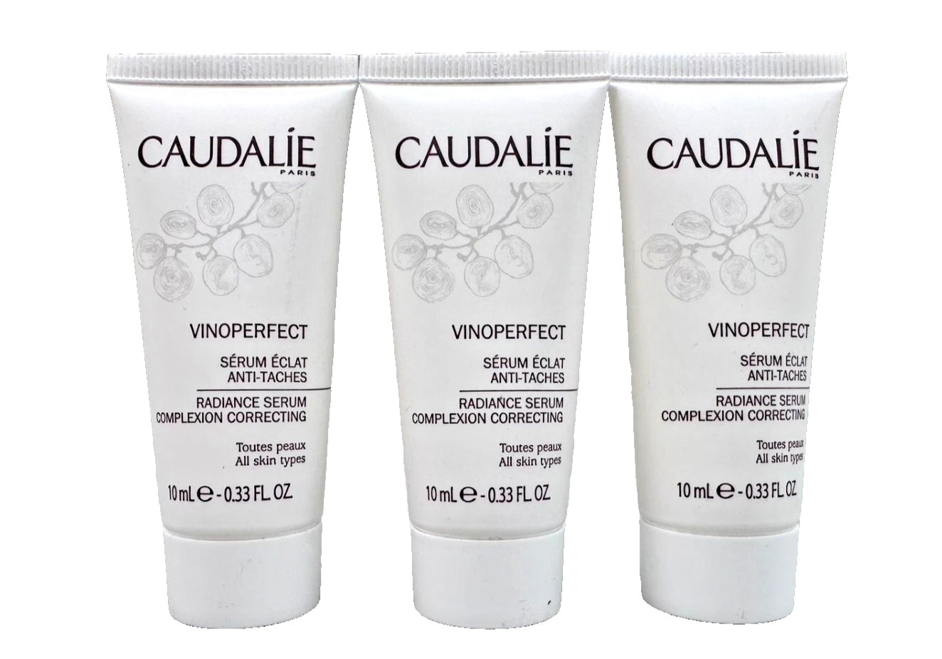 LOT OF 3x CAUDALIE VINOPERFECT RADIANCE SERUM COMPLEXION CORRECTING 10ml*3 (AA)