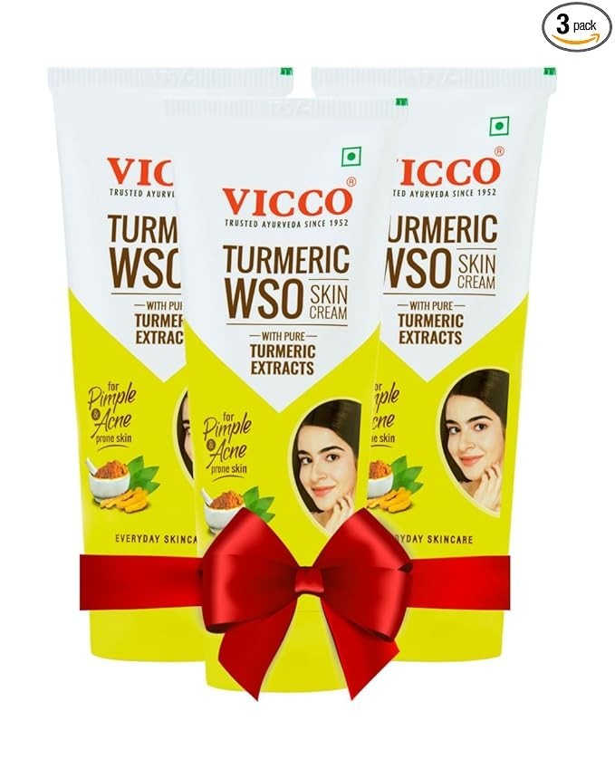 New Vicco Turmeric WSO Face Cream Ayurvedic Skin Care Natural Skin 60gm Each 3pc