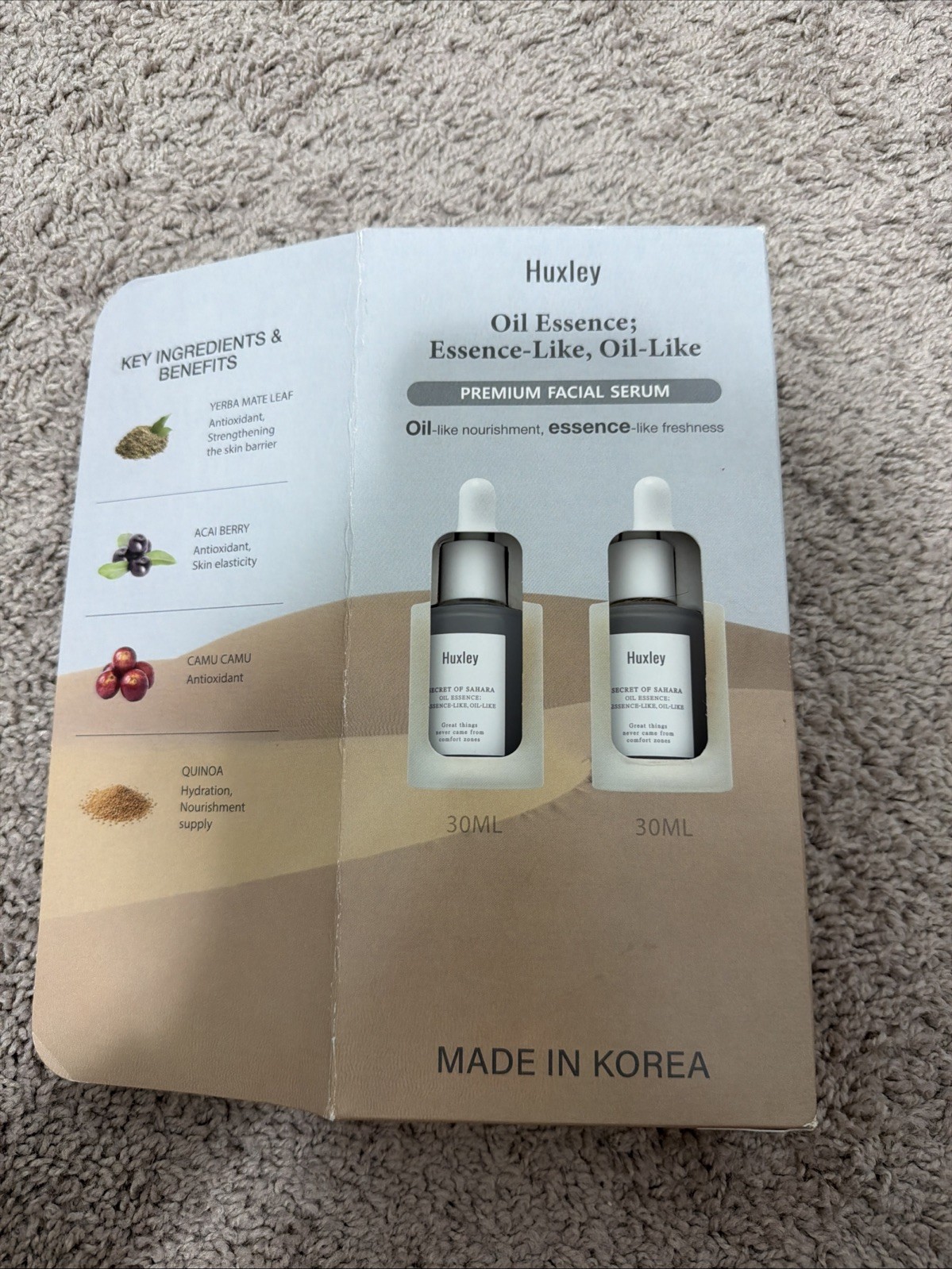 Huxley Oil Essence Premium Facial Serum 30ml 2 Pack