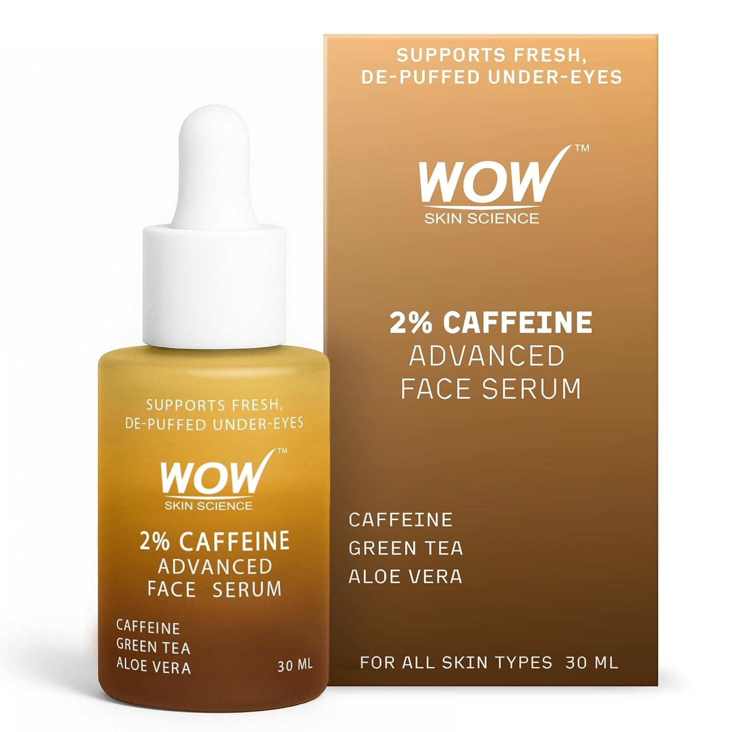 WOW Skin Science 2% Caffeine Advanced Face Serum | Caffeine + Green Tea 30ml
