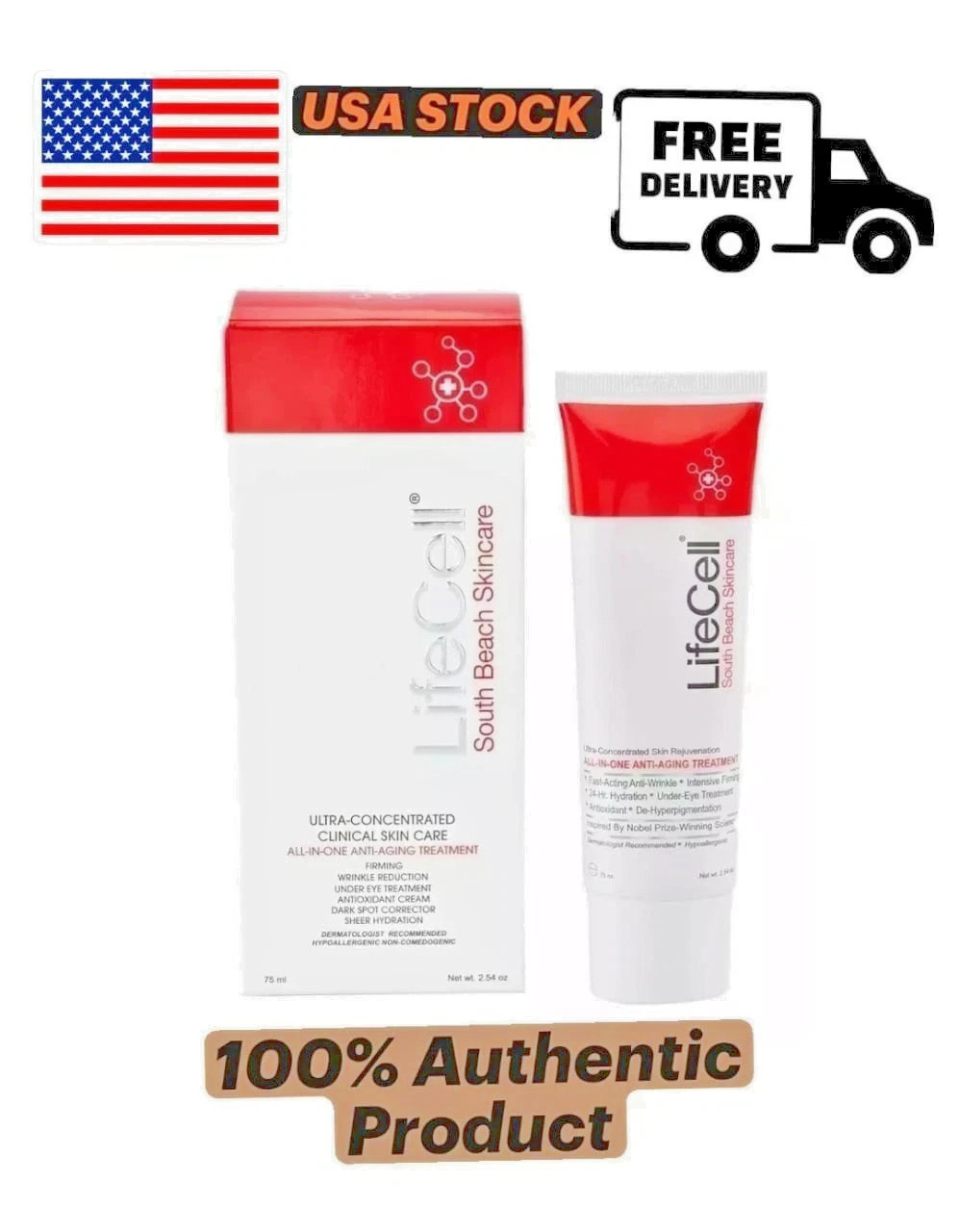 New Live-Cell South Beach Skincare All In One Anti-Aging Treatment – 2.54 oz