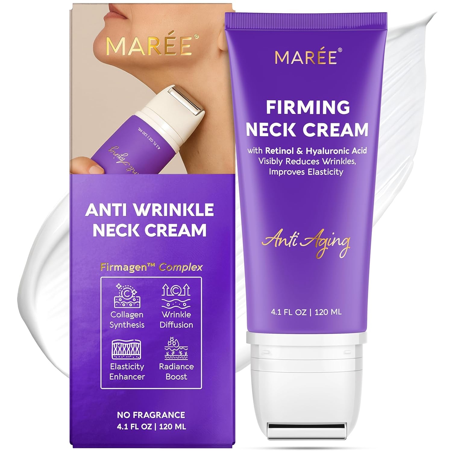 MAREE Neck Cream with Face Roller – Neck Creams For Tightening and Firming