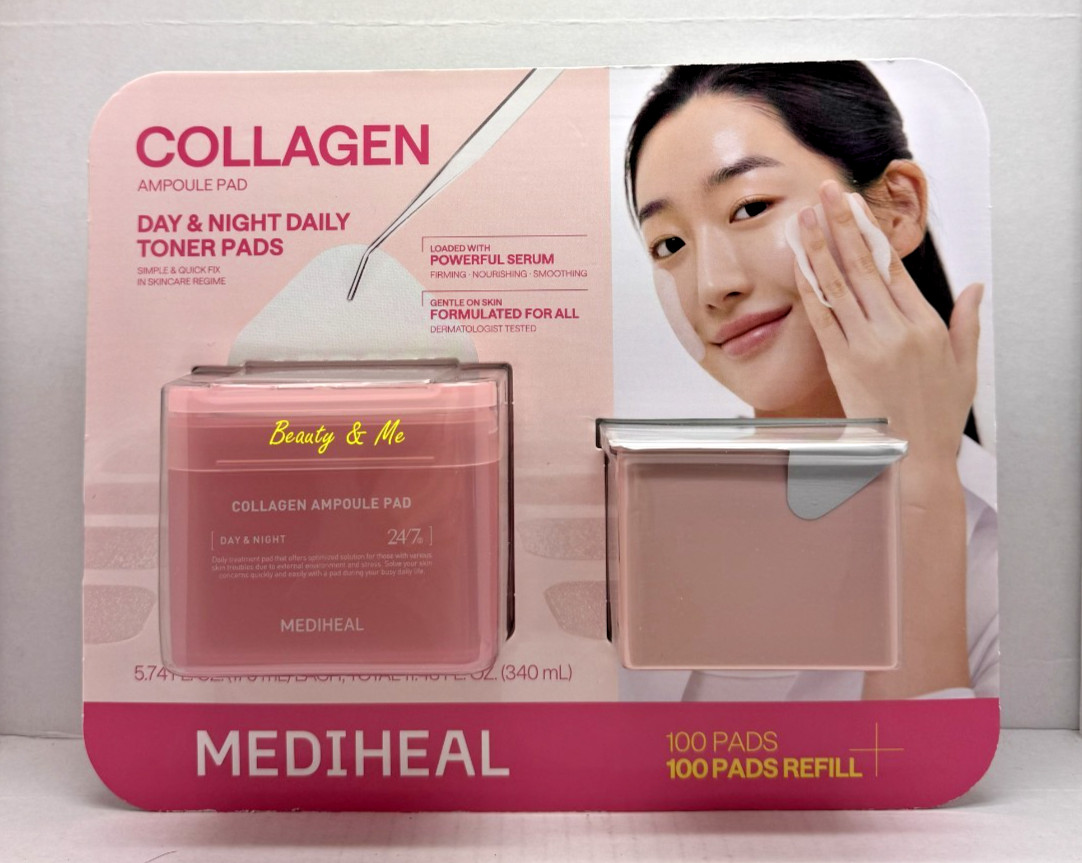 MEDIHEAL Collagen Ampoule Pad 100 + 100-count refill