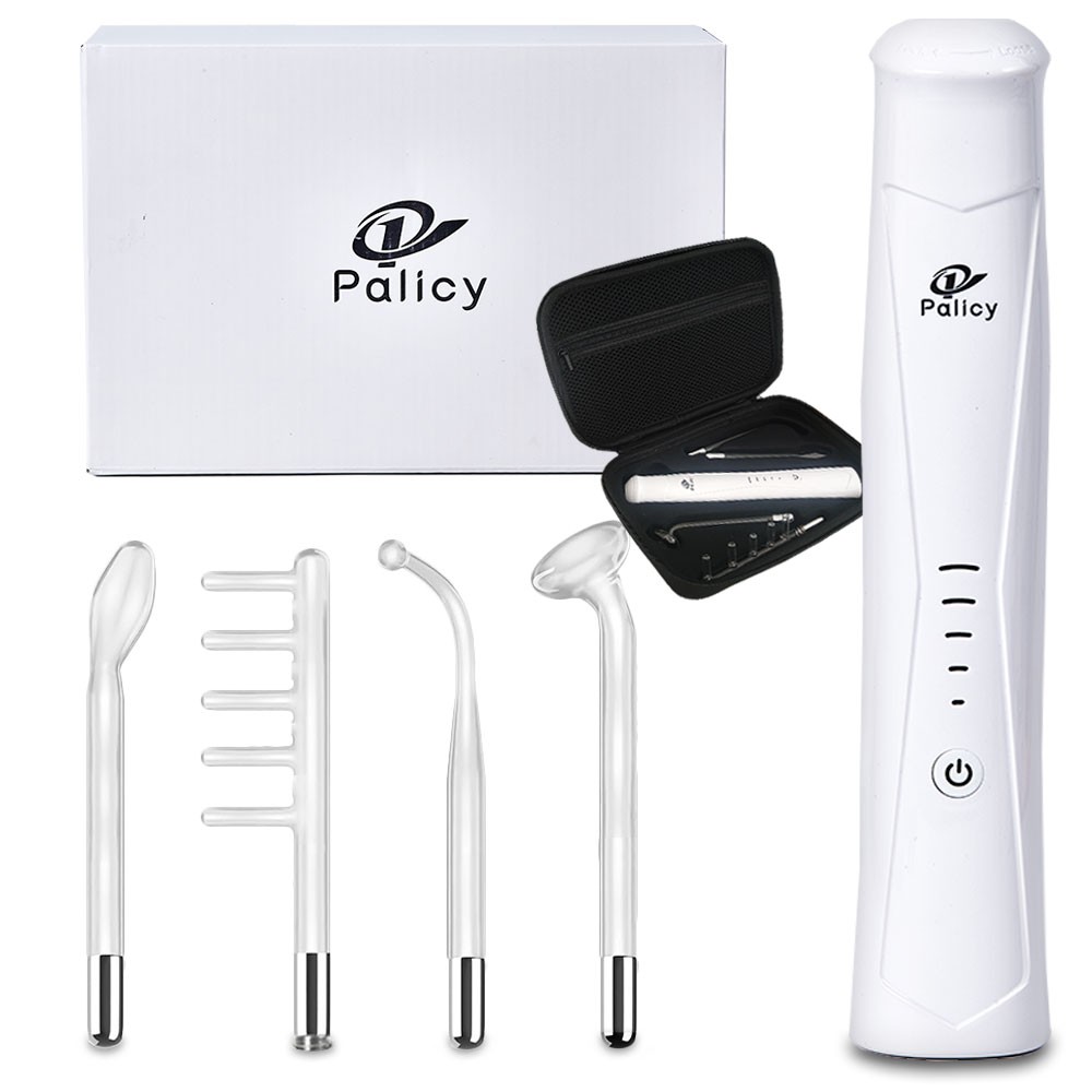 Handheld High Frequency Facial Machine Skin Facial Wand with 4 Glass Tubes