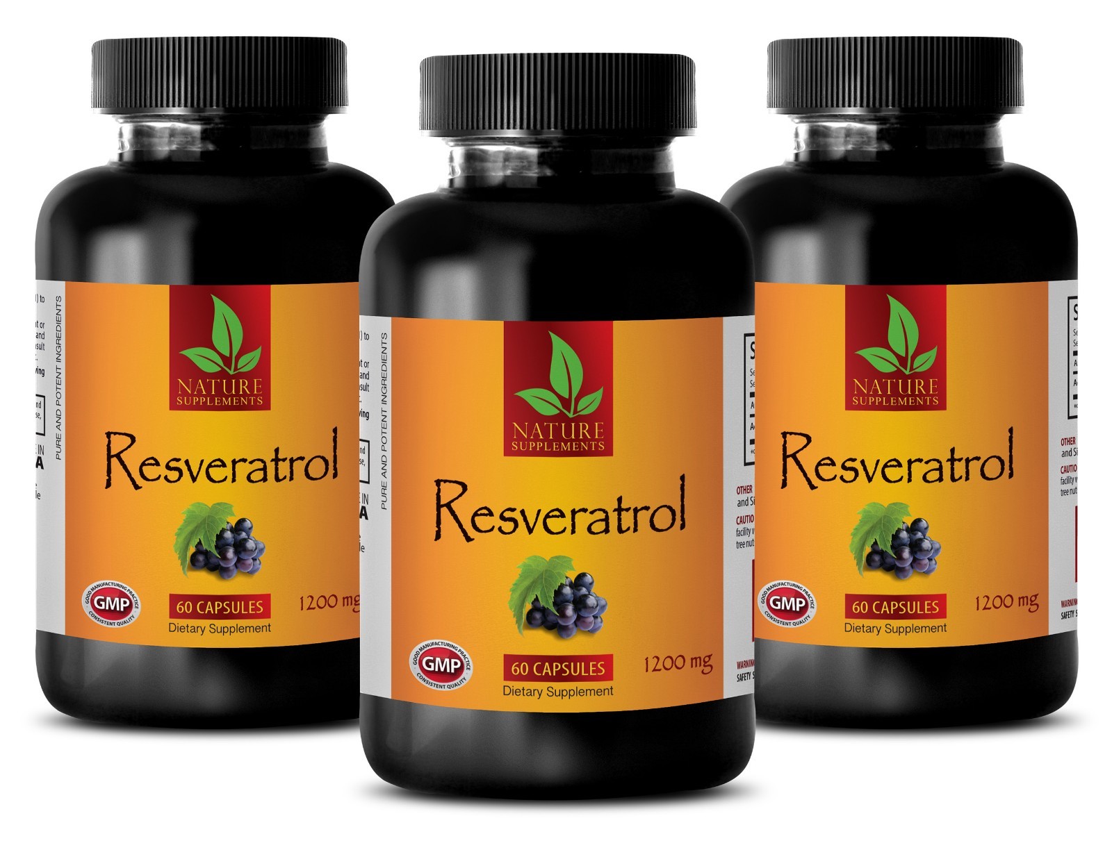 Resveratrol Supreme 1200 mg – Anti Aging – Anti Wrinkle – Antioxidant – 3 Bottle