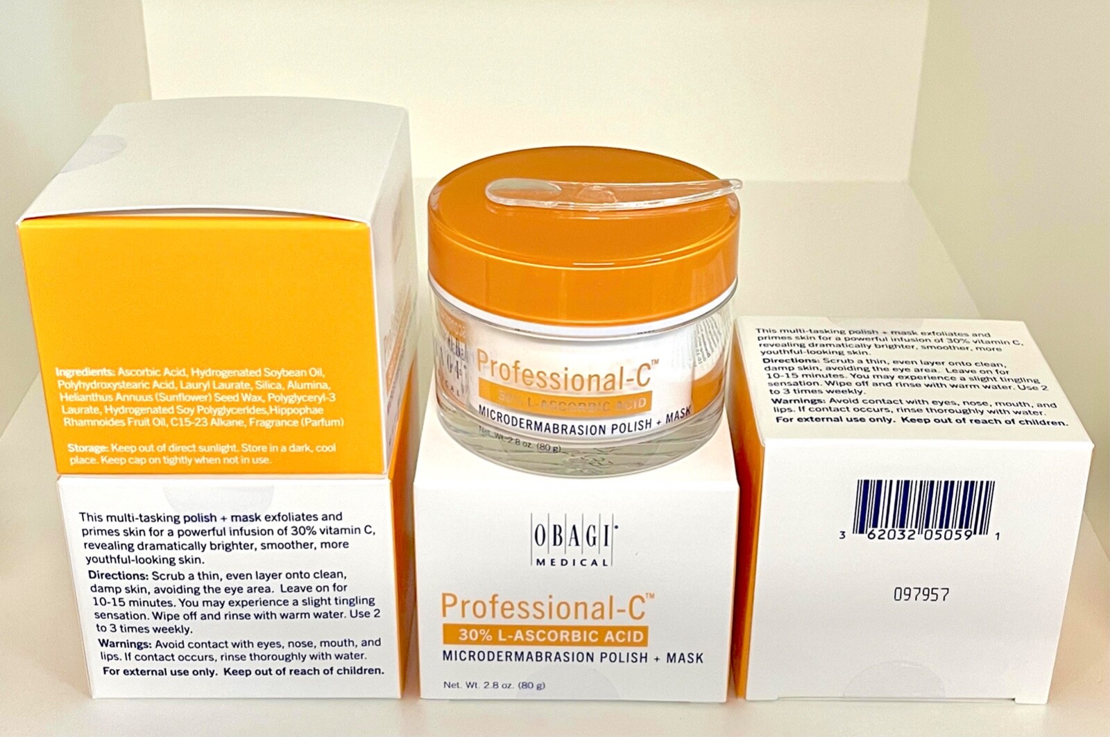 1x Obagi Professional C Microdermabrasion POLISH+MASK 30% L-Ascorbic Acid 2.8oz