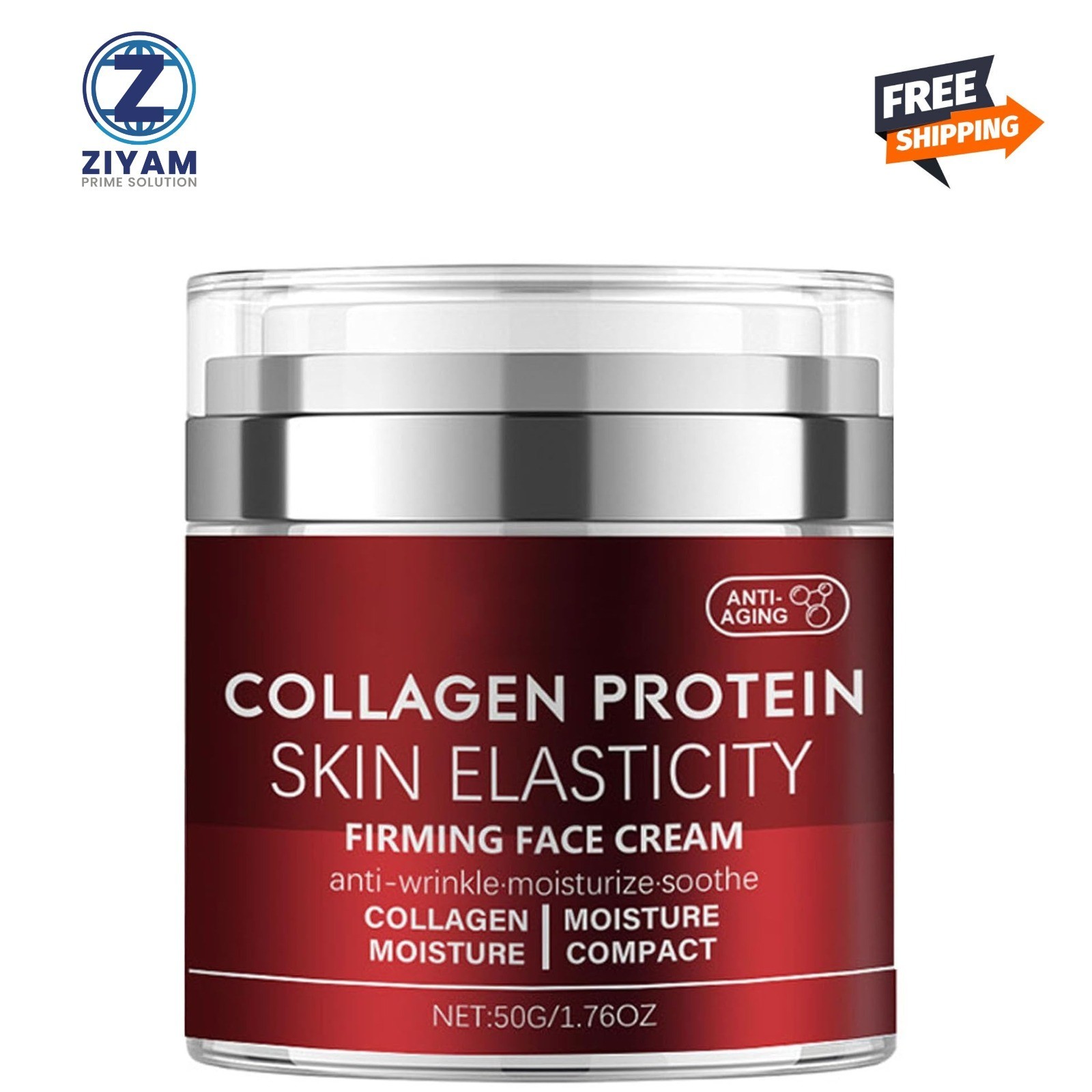 Collagen Face Moisturizer with Airless Pump, Collagen Protein Skin Elasticity Fi
