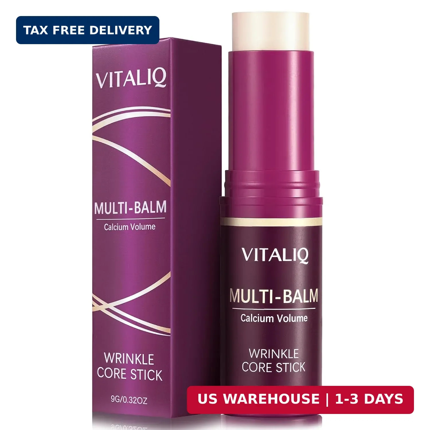VITALIQ Anti Wrinkle Calcium Balm, Hydrating Face Moisturizer for Eyes, Neck, No