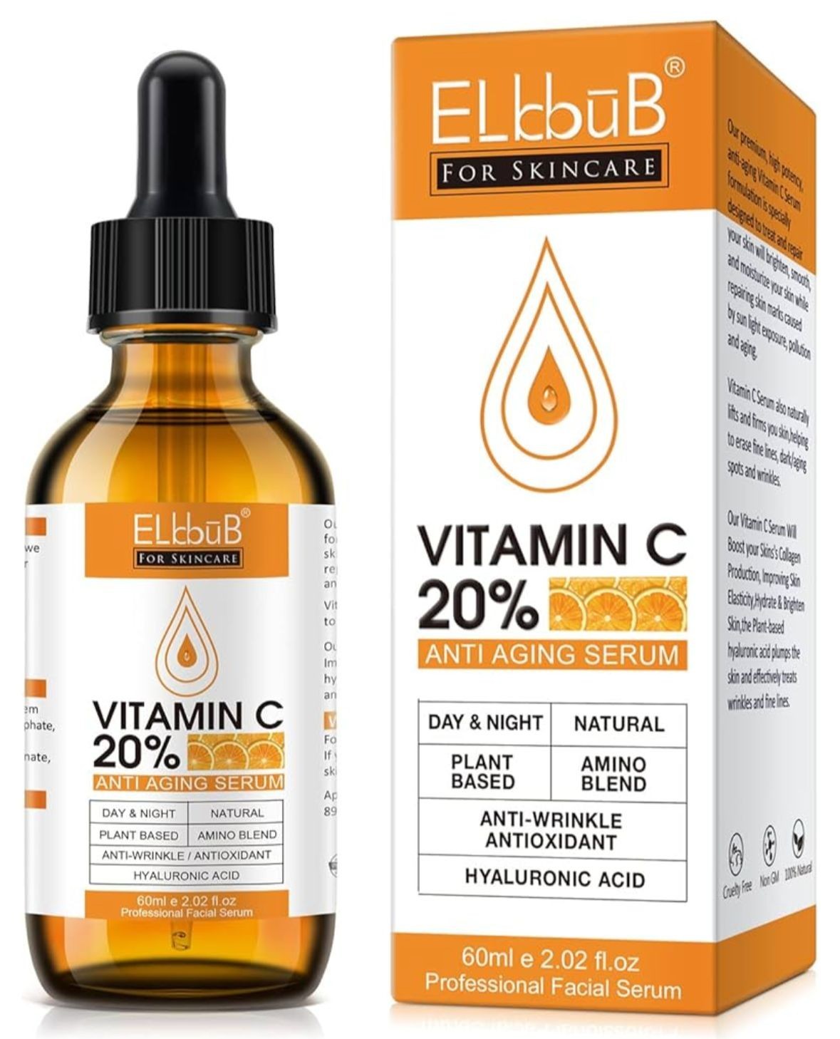 Premium 20% Vitamin C Serum For Face with Hyaluronic Acid, Retinol & Amino Acids