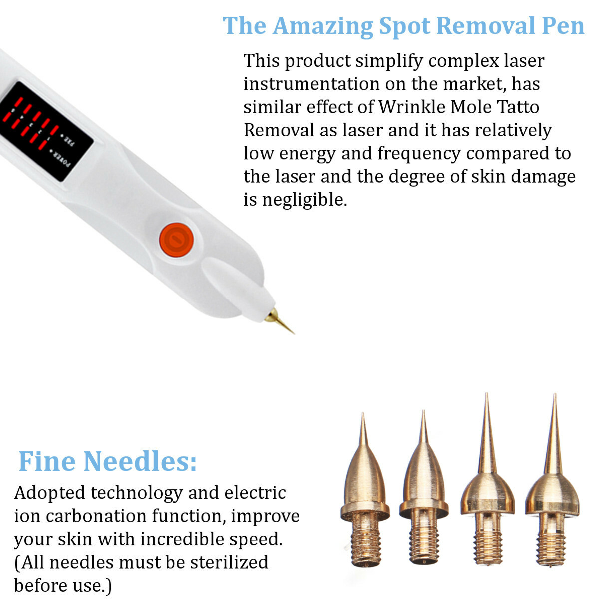 1 Set Acces Beauty Monster Fibroblast Plasma pen Spot Tattoo Removal Pen Parts