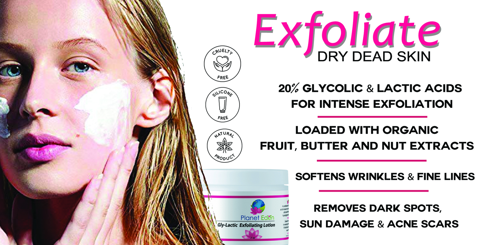 Gly-Lactic Exfoliating AHA Lotion with Glycolic, Lactic & Fruit Acids 2OZ Jar