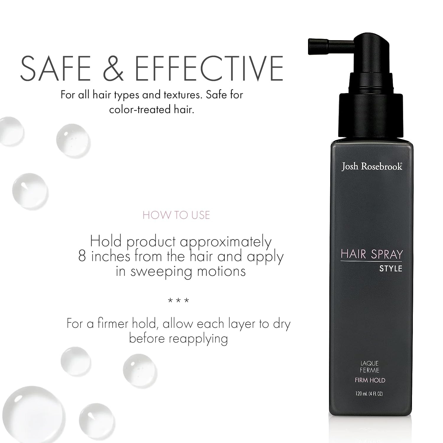 Josh Rosebrook Hair Spray Firm hold to control 4 Fl Oz (Pack of 1)