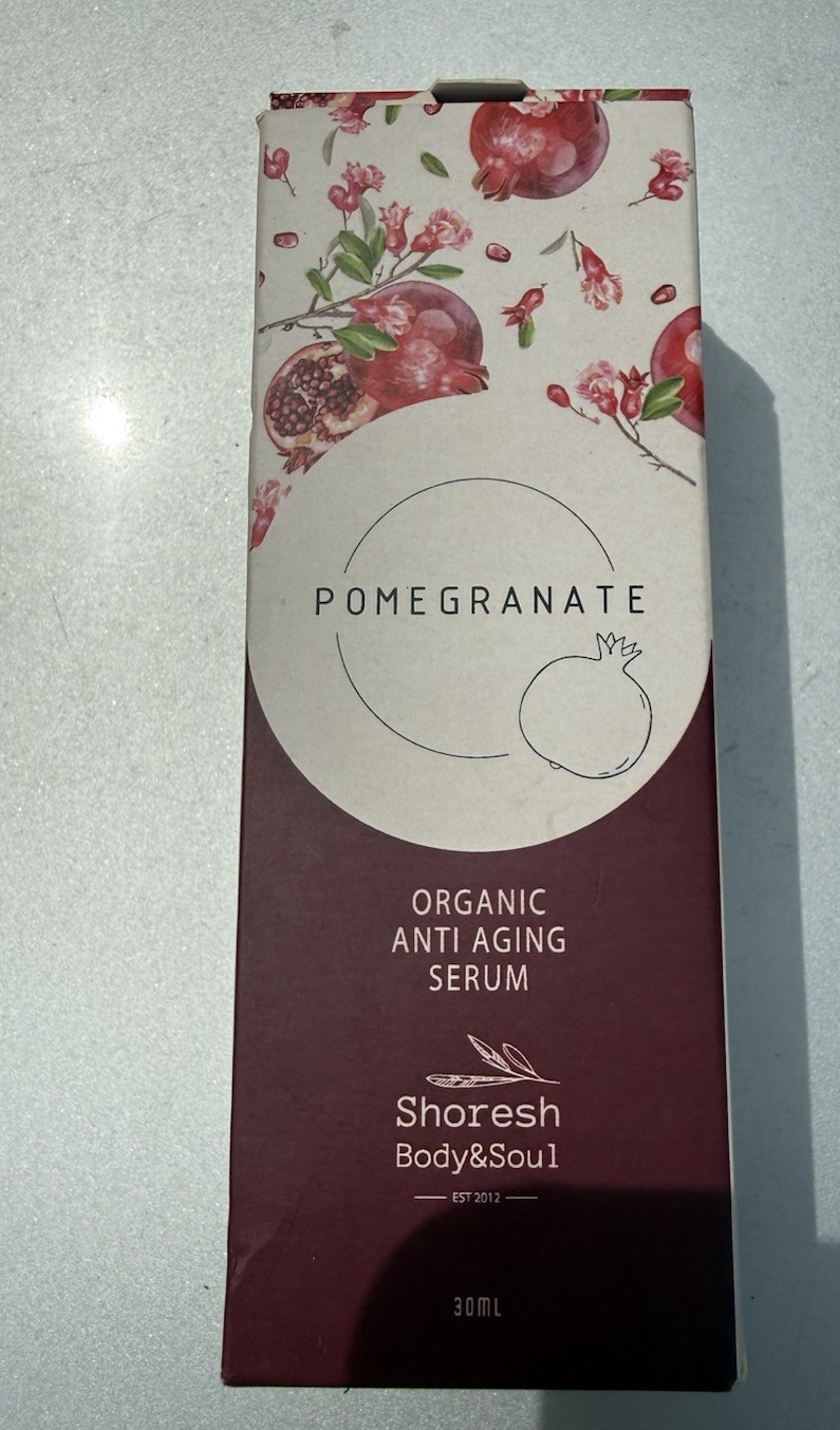 Shoresh Rooted In Nature Organic Pomegranate Anti Aging Serum 30ml Israel NEW