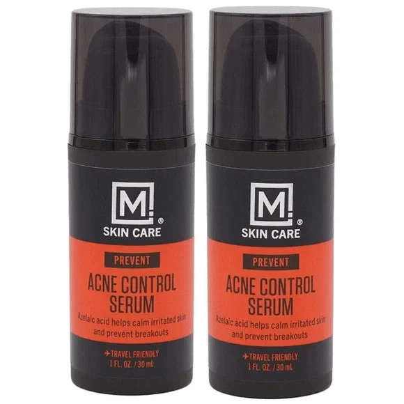 2Pack M. Skin Care Prevent Acne Control Facial Serum for Men w/ Azelaic Acid