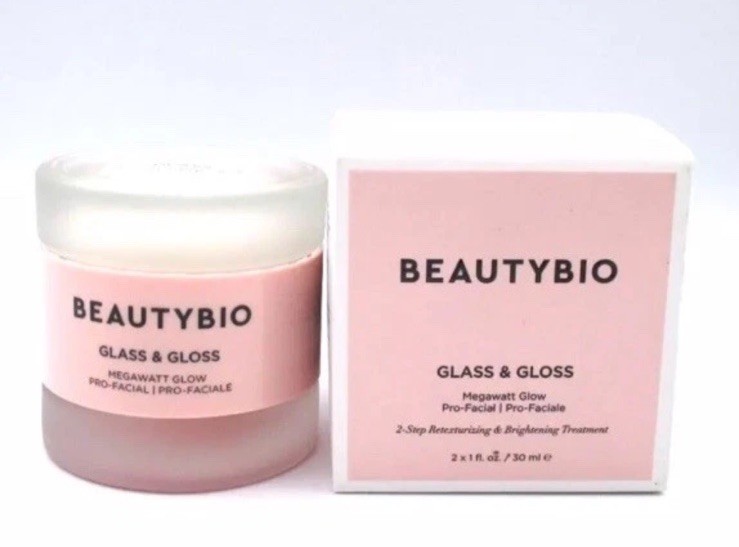 BeautyBio Glass & Gloss 2-Step Retexturizing & Brightening Pro-Facial 2x 1 FL OZ