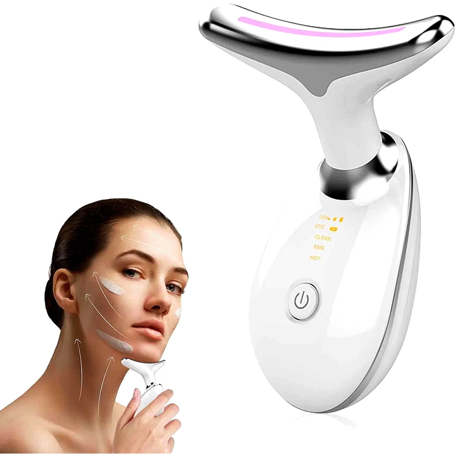 EMS Face Neck Lifting Device LED Light Therapy Anti-Aging Skin Tightening Tool