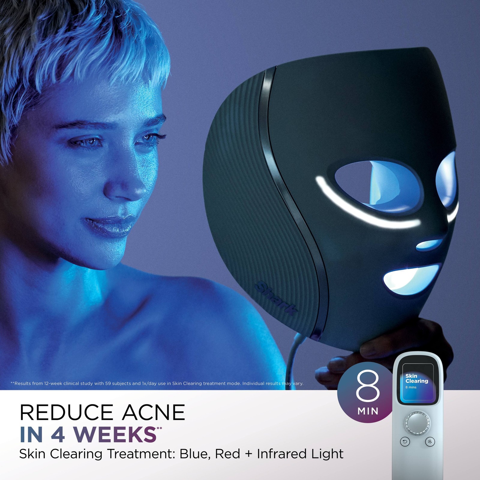Shark – CryoGlow Under- Eye Cooling + LED Anti-Aging & Skin Clearing Face Mas…