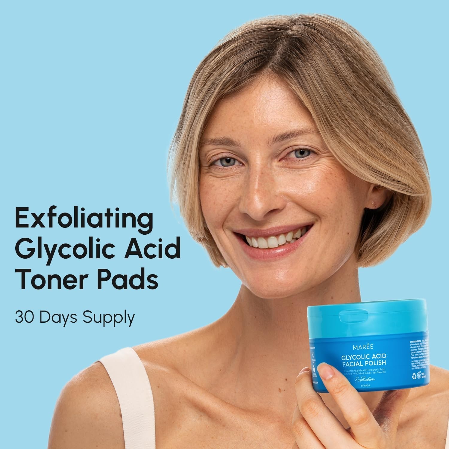 Glycolic Acid Pads – Toner Pads for Face Cleansing – Exfoliating Pad with Tea…