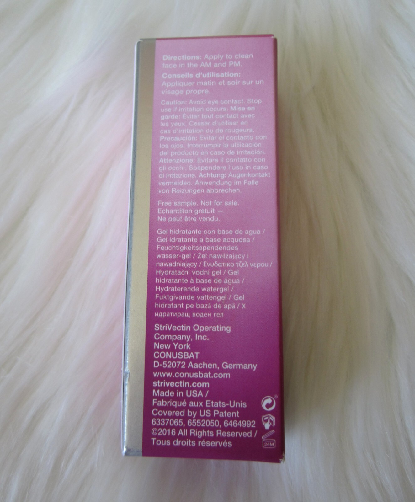 StriVectin Multi-Action Stress Defense Hydrating Water Gel travel mini 0.35 oz.