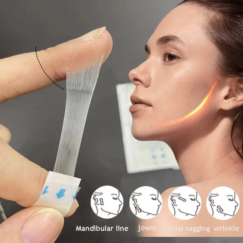 10 Sheets V Line Face Lift Tape Invisible Adhesive Chin Slimming Patch 40 PCS