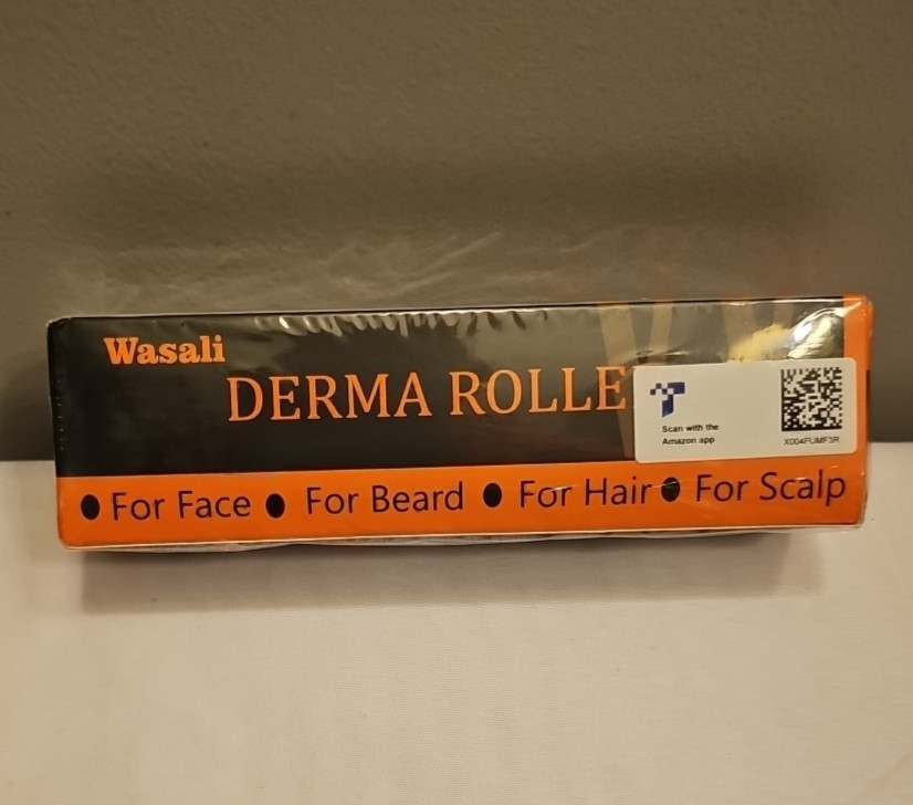 Wasali Derma Roller 0.3mm Microneedle Skin Roller 540 Needles Face Beard NEW