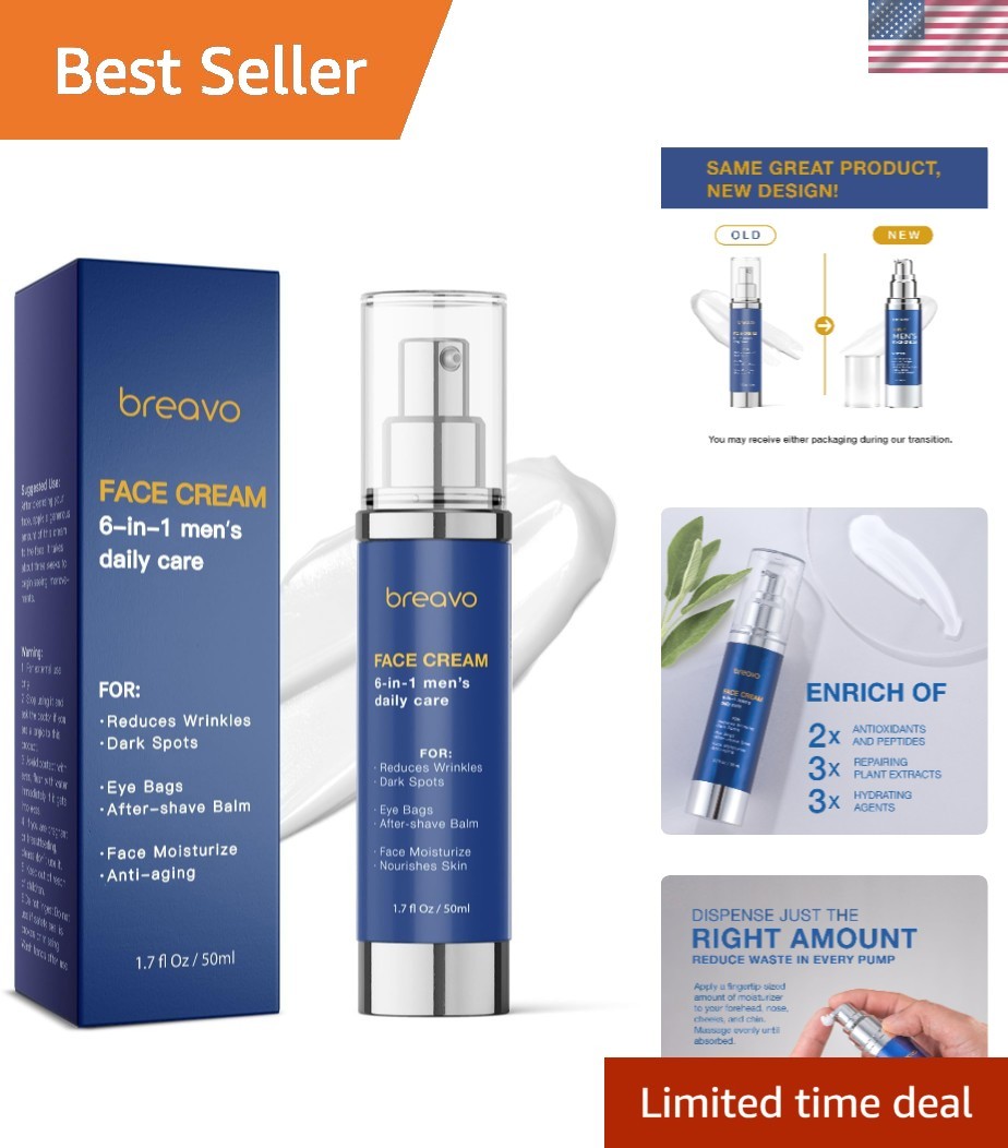 Face Cream For Men 6 In 1 Anti Aging Cream Fights Eye Bags Dark Spots