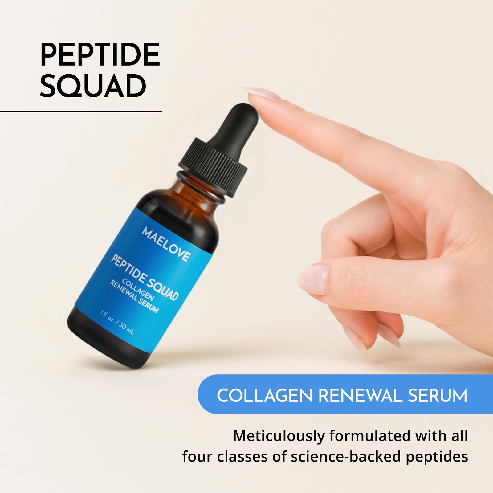 MAELOVE Peptide Squad Collagen Renewal Serum with Copper Peptides, Argireline…