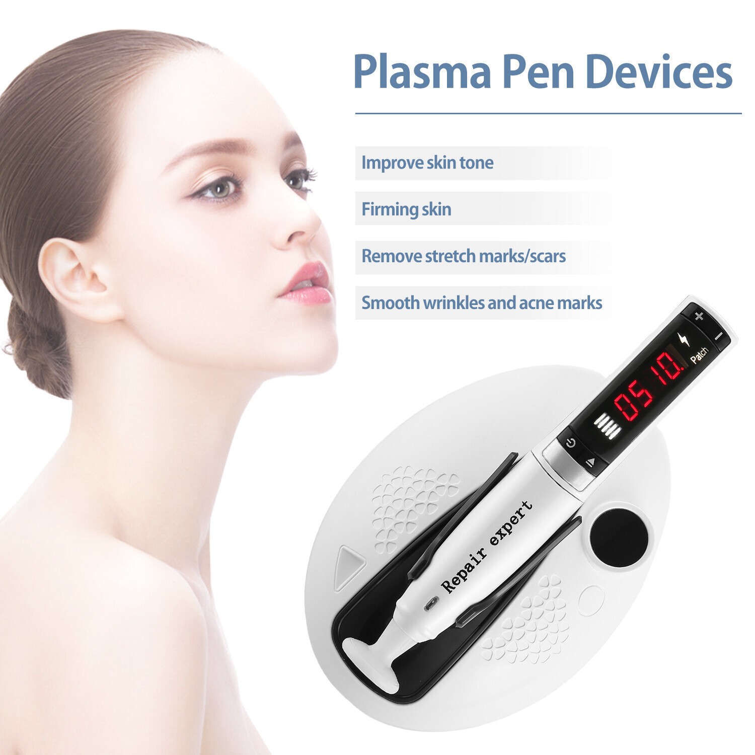 Portable Plasma Face Lifting Pen Cold Ozone Anti Acne Skin Rejuvenation Machine