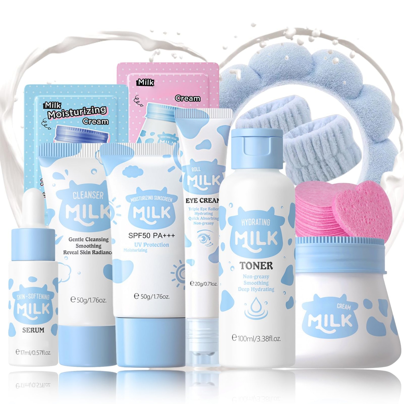Milk Skin Care Kit Teenage Girls Gifts – 11PCS Skin Care Set Nourishing – Ski…