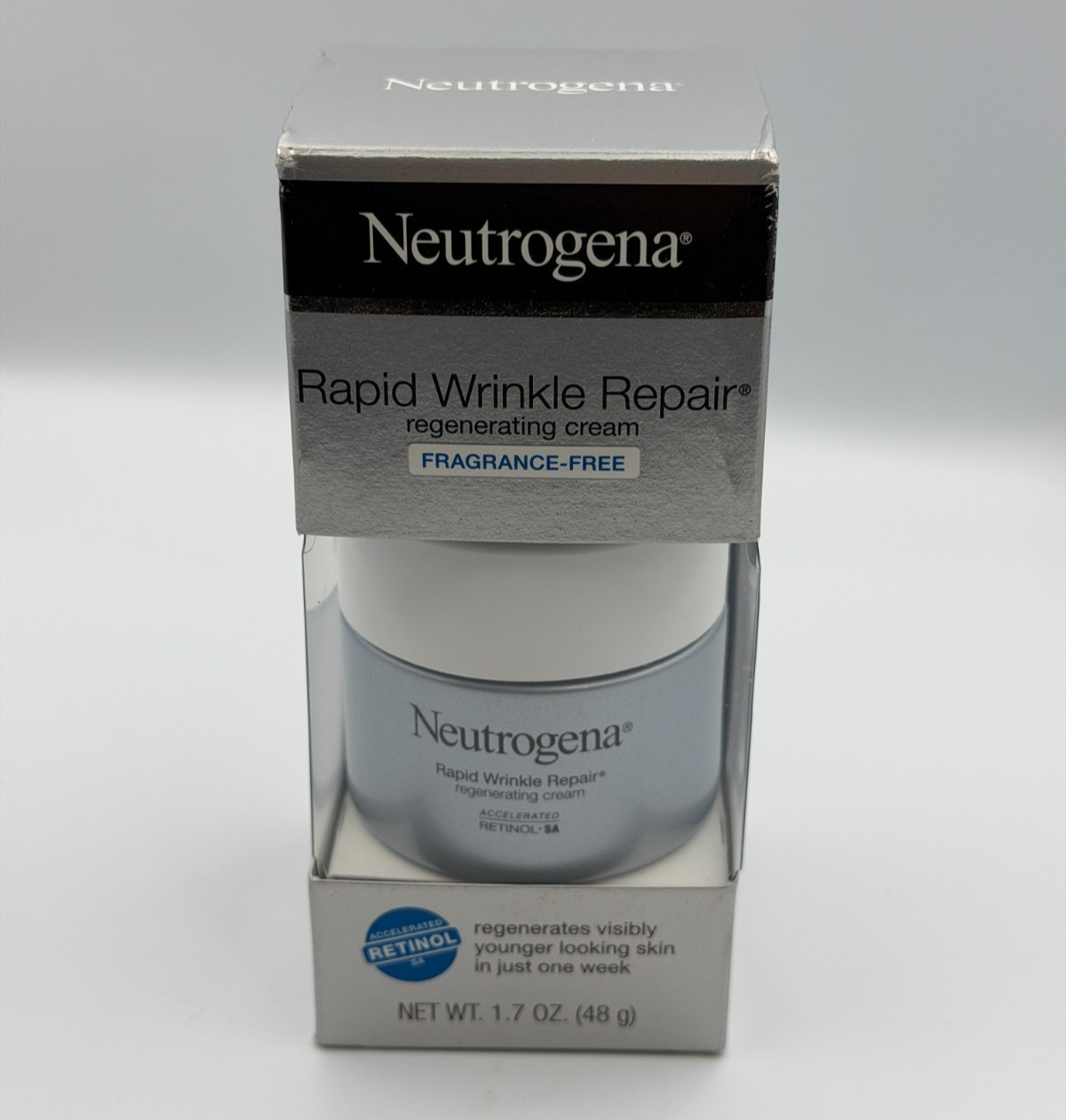 Neutrogena Rapid Wrinkle Repair Regenerating Cream Fragrance Free 1.7oz SEE EXP