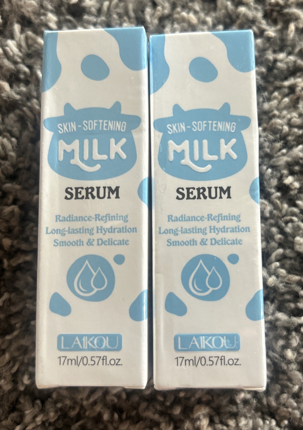 Laikou Milk Serum Facial Brightening Essence Shrink Pores Hydrating Lot of 2