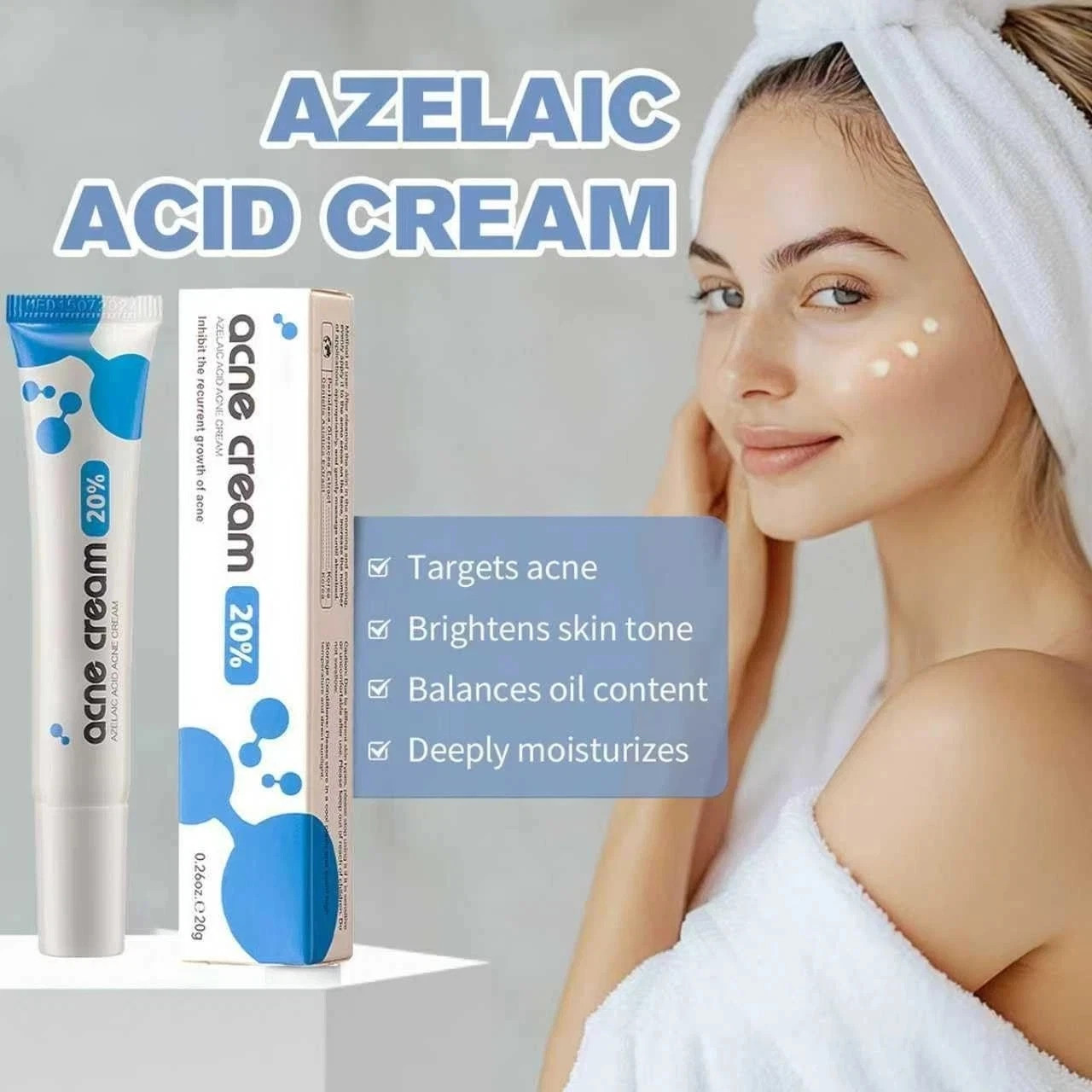 20% Azelaic Acid Cream for Face,Azelaic Acid Moisturize With Hyaluronic Acids fo